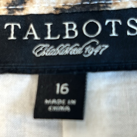 Talbots Animal Print 100% Cotton Fit & Flare Pleated Fully Lined Skirt Sz 16 - Picture 6 of 7